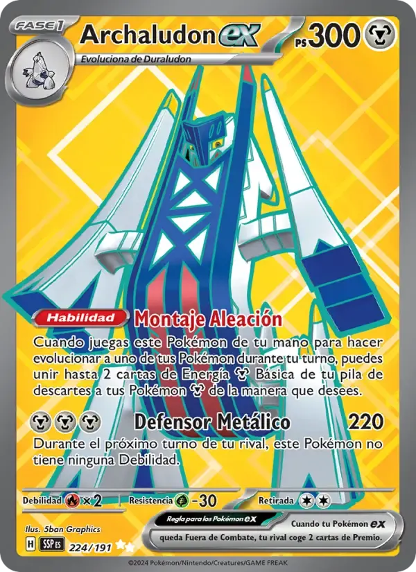 Archaludon ex — Chispas Fulgurantes 224 Spanish Pokémon card
