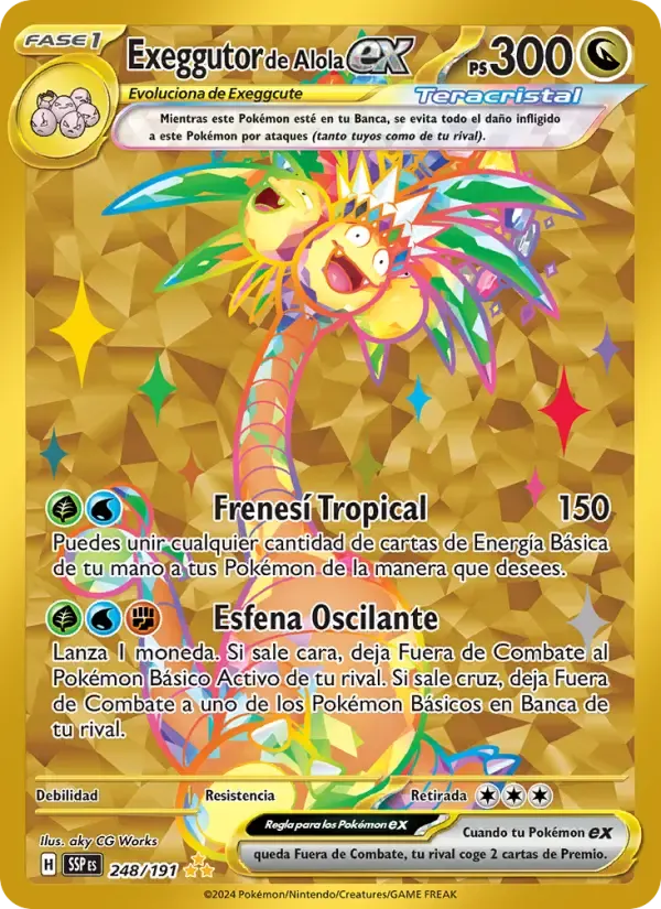 Exeggutor de Alola ex — Chispas Fulgurantes 248 Spanish Pokémon card