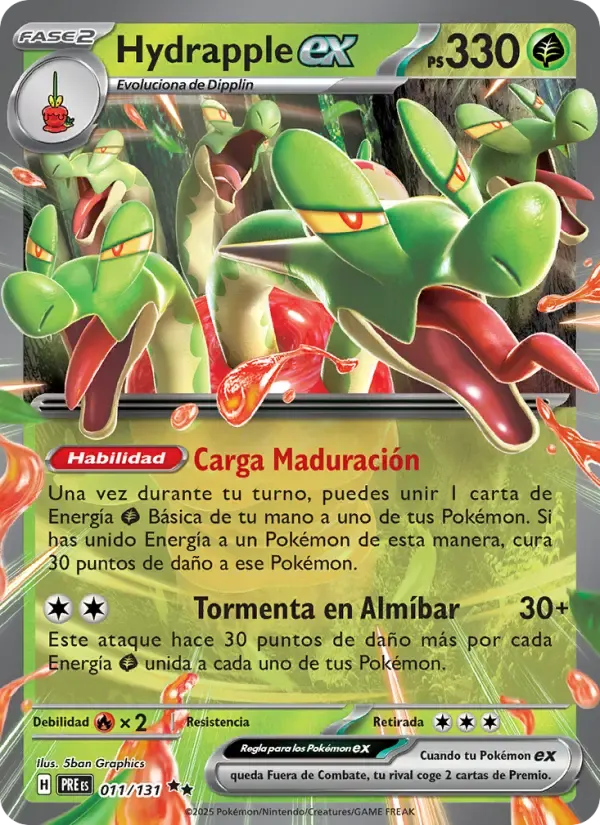 Hydrapple ex — Evoluciones Prismáticas 11 Spanish Pokémon card