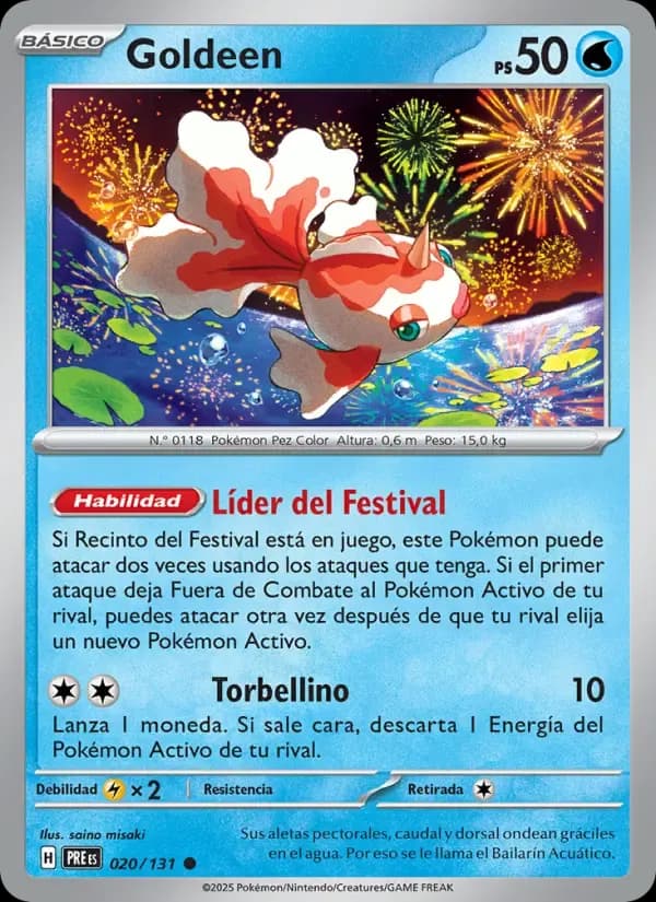 Goldeen — Evoluciones Prismáticas 20 Spanish Pokémon card