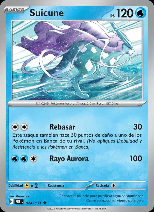 Suicune — Evoluciones Prismáticas 24 Spanish Pokémon card