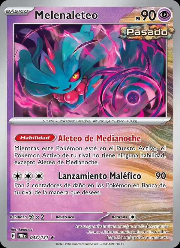 Melenaleteo — Evoluciones Prismáticas 43 Spanish Pokémon card