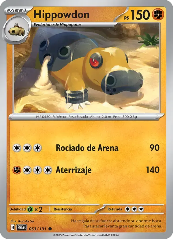 Hippowdon — Evoluciones Prismáticas 53 Spanish Pokémon card