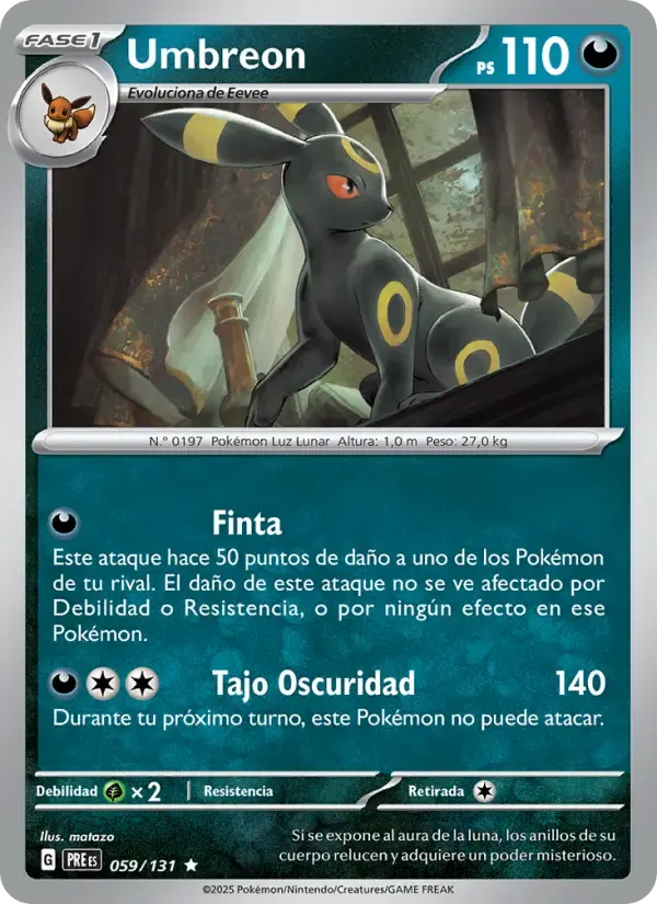 Umbreon — Evoluciones Prismáticas 59 Spanish Pokémon card