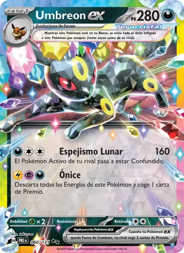Umbreon ex — Evoluciones Prismáticas 60 Spanish Pokémon card