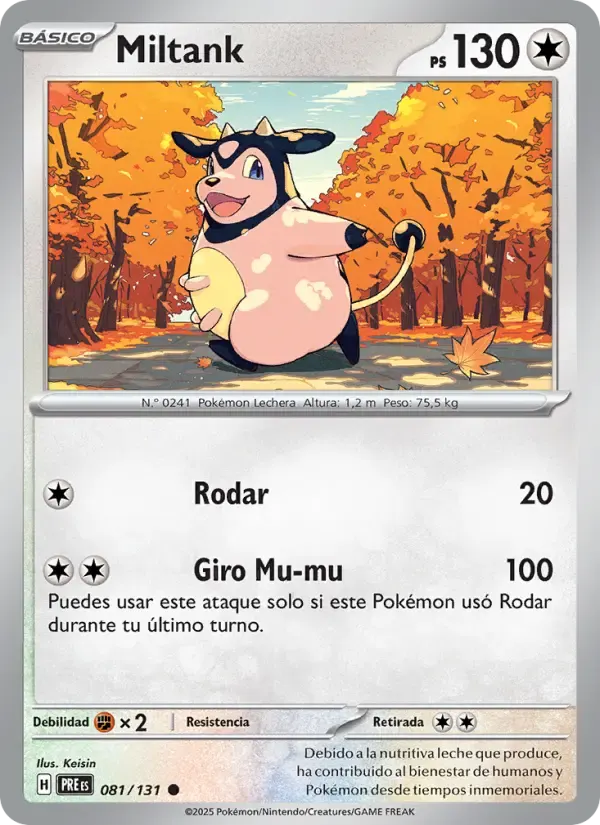 Miltank — Evoluciones Prismáticas 81 Spanish Pokémon card