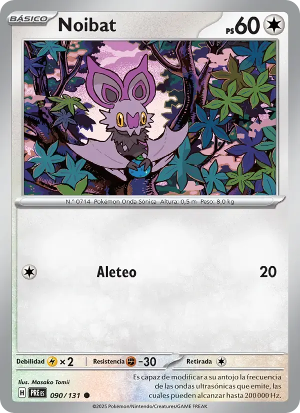 Noibat — Evoluciones Prismáticas 90 Spanish Pokémon card