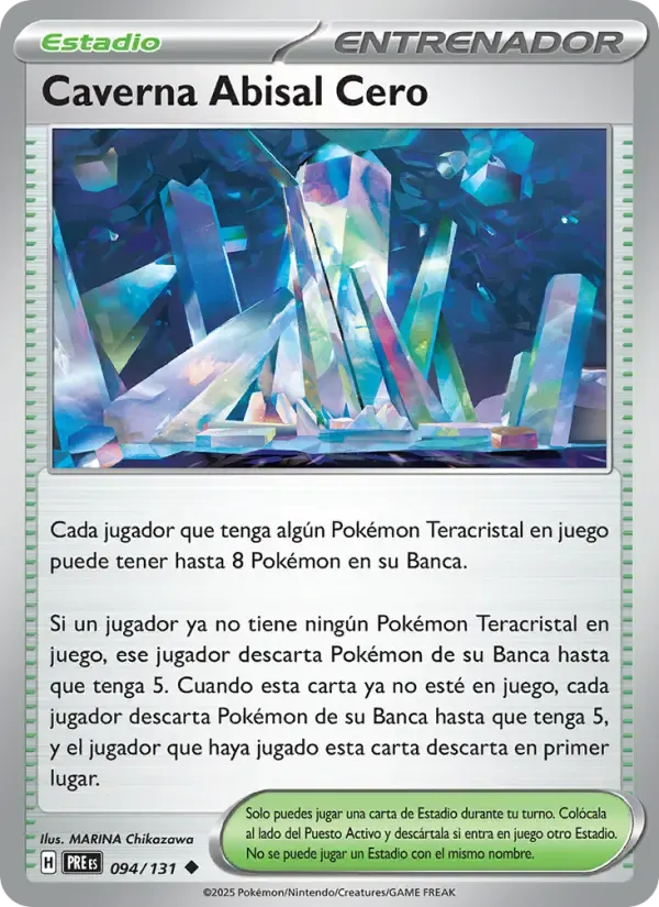 Caverna Abisal Cero — Evoluciones Prismáticas 94 Spanish Pokémon card