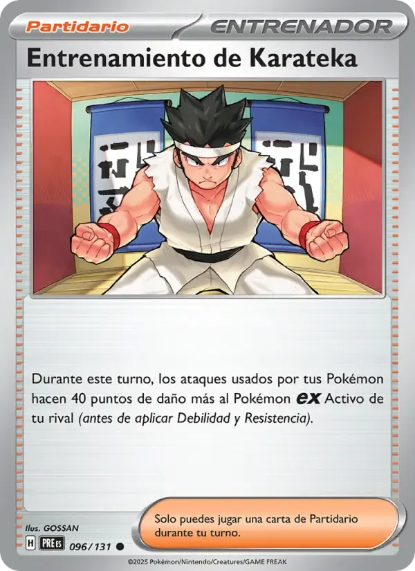Entrenamiento de Karateka — Evoluciones Prismáticas 96 Spanish Pokémon card