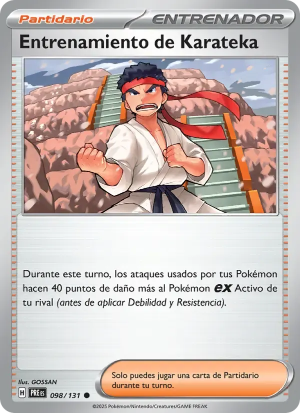 Entrenamiento de Karateka — Evoluciones Prismáticas 98 Spanish Pokémon card