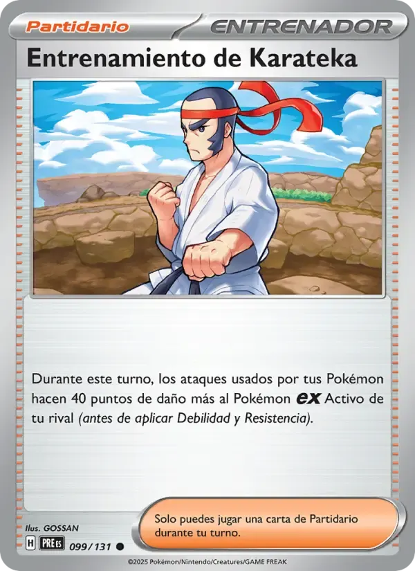 Entrenamiento de Karateka — Evoluciones Prismáticas 99 Spanish Pokémon card