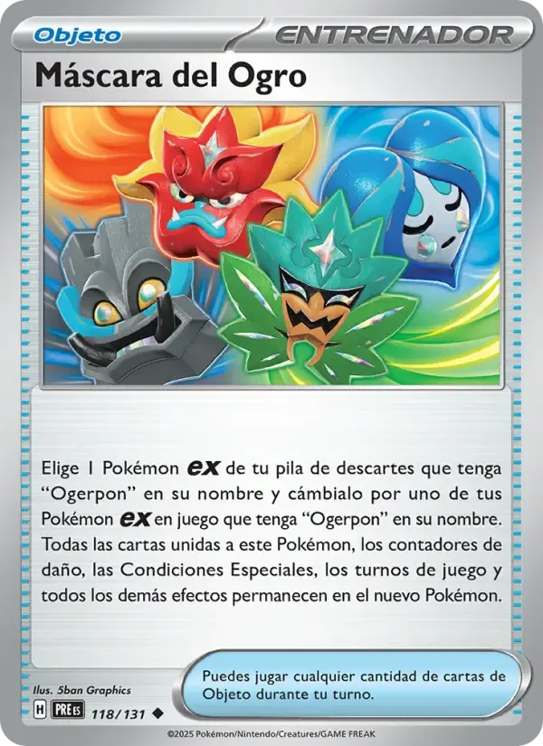 Máscara del Ogro — Evoluciones Prismáticas 118 Spanish Pokémon card
