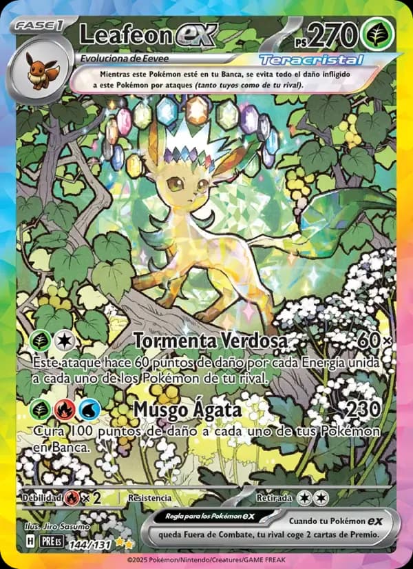 Leafeon ex — Evoluciones Prismáticas 144 Spanish Pokémon card