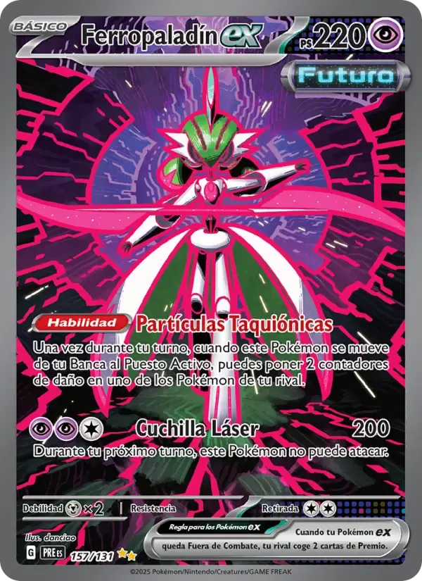 Ferropaladín ex — Evoluciones Prismáticas 157 Spanish Pokémon card