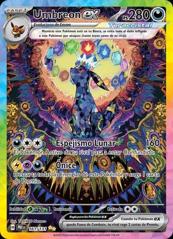 Umbreon ex — Evoluciones Prismáticas 161 Spanish Pokémon card
