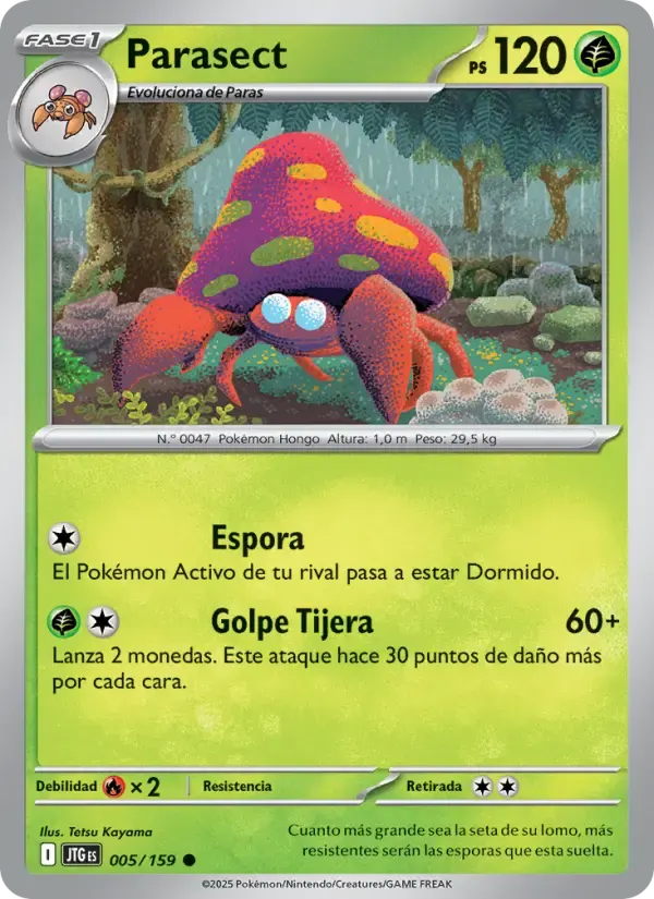Parasect — Juntos de Aventuras 5 Spanish Pokémon card