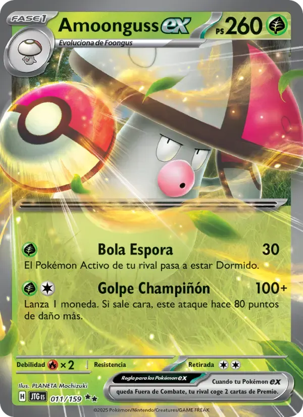 Amoonguss ex — Juntos de Aventuras 11 Spanish Pokémon card
