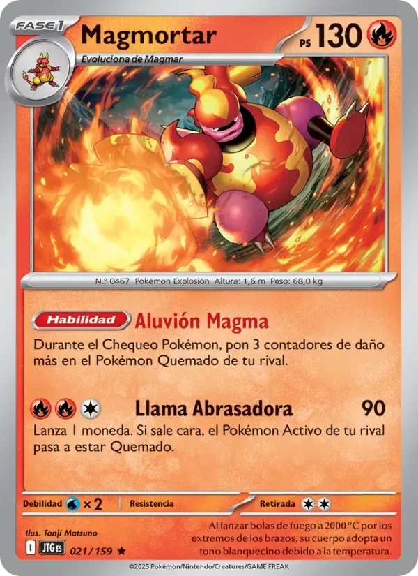 Magmortar — Juntos de Aventuras 21 Spanish Pokémon card