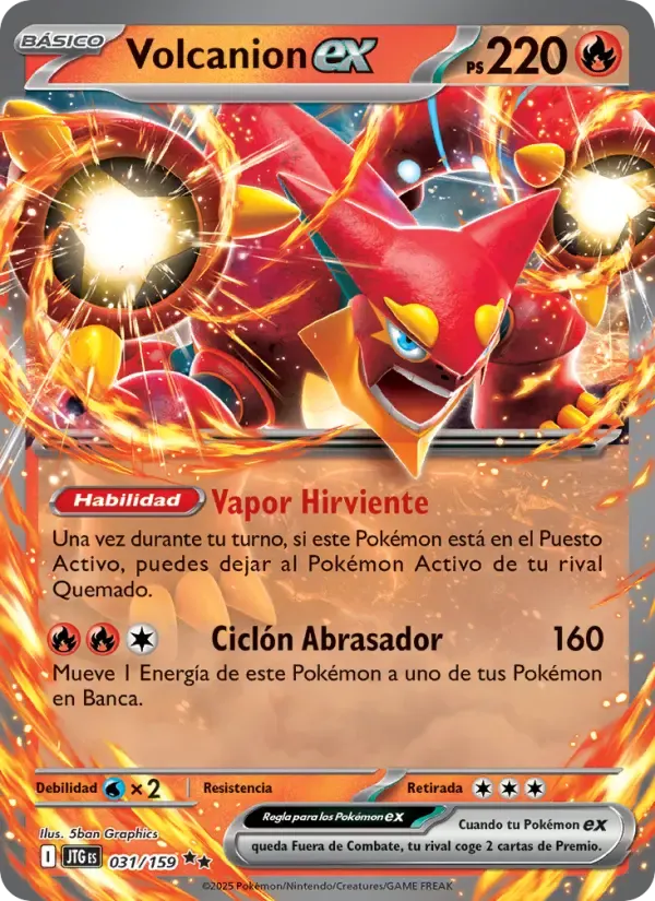 Volcanion ex — Juntos de Aventuras 31 Spanish Pokémon card