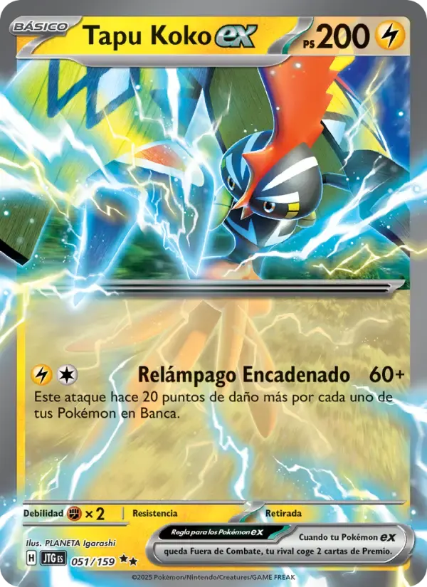 Tapu Koko ex — Juntos de Aventuras 51 Spanish Pokémon card