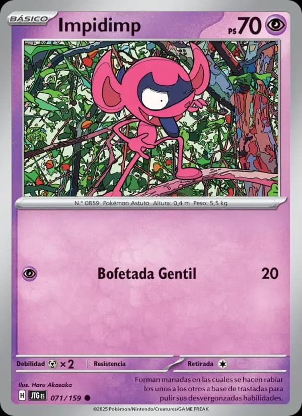 Impidimp — Juntos de Aventuras 71 Spanish Pokémon card