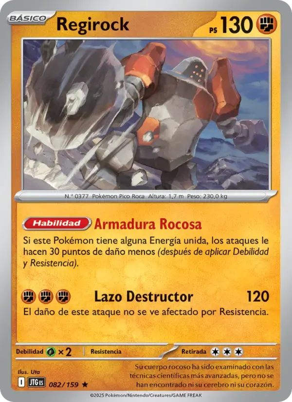 Regirock — Juntos de Aventuras 82 Spanish Pokémon card