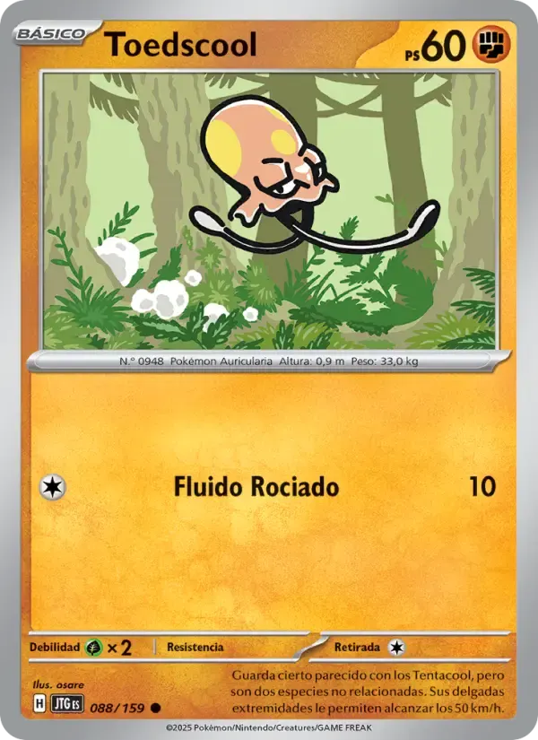 Toedscool — Juntos de Aventuras 88 Spanish Pokémon card