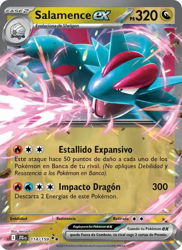 Salamence ex — Juntos de Aventuras 114 Spanish Pokémon card