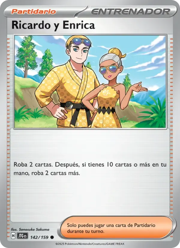 Ricardo y Enrica — Juntos de Aventuras 142 Spanish Pokémon card