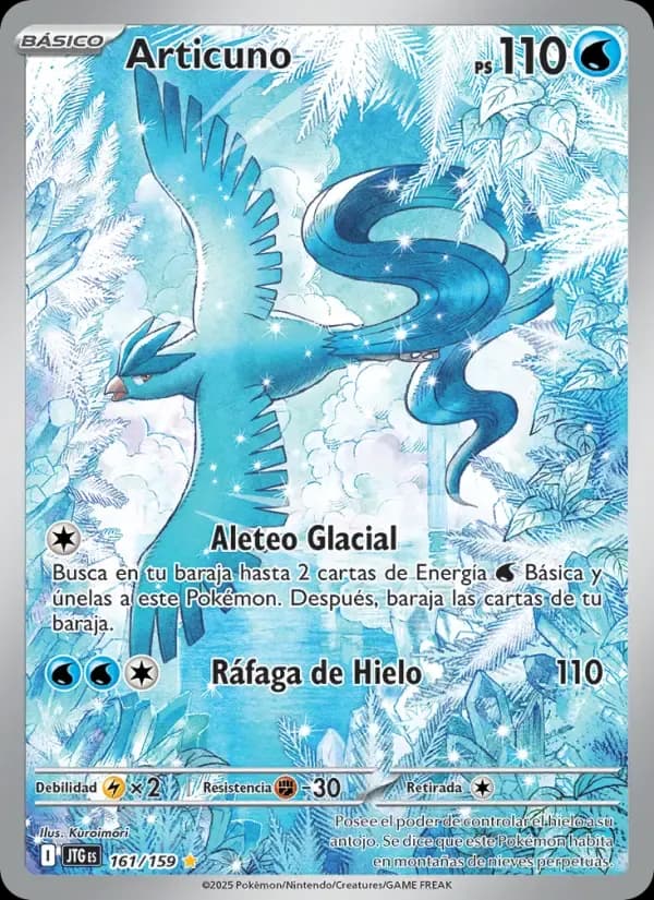 Articuno — Juntos de Aventuras 161 Spanish Pokémon card