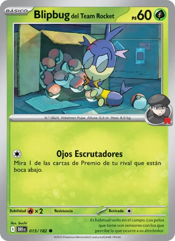 Blipbug del Team Rocket — Rivales Predestinados 15 Spanish Pokémon card