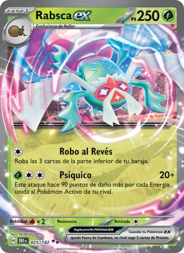 Rabsca ex — Rivales Predestinados 25 Spanish Pokémon card