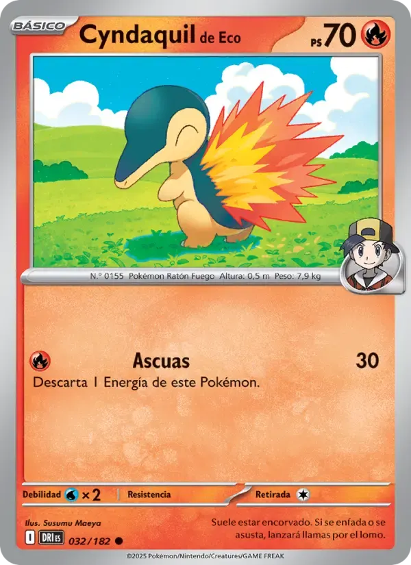 Cyndaquil de Eco — Rivales Predestinados 32 Spanish Pokémon card