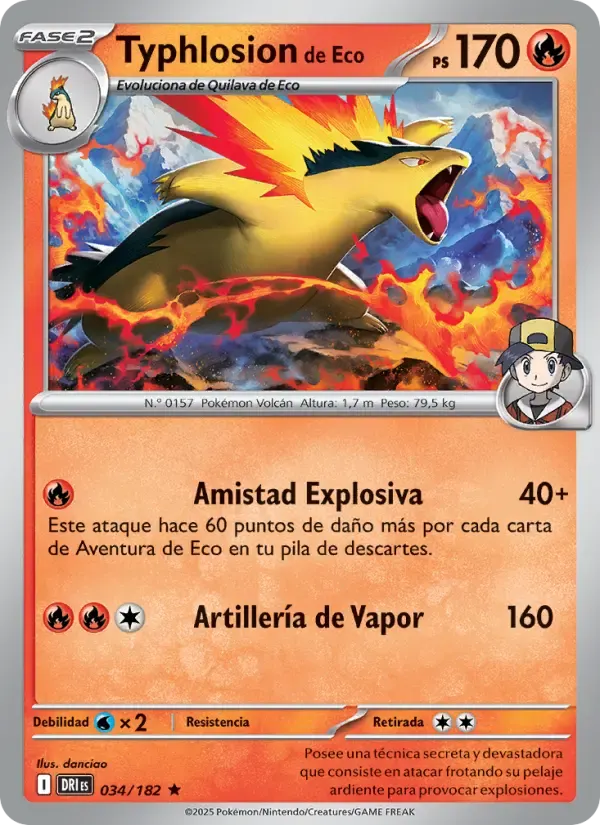 Typhlosion de Eco — Rivales Predestinados 34 Spanish Pokémon card