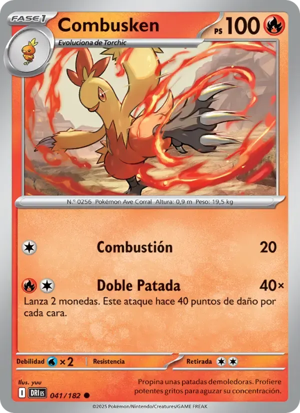 Combusken — Rivales Predestinados 41 Spanish Pokémon card