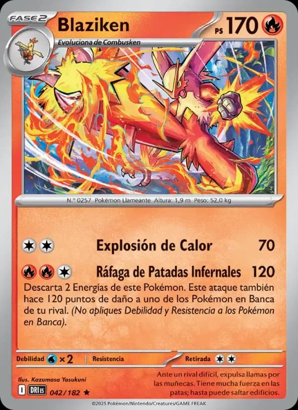 Blaziken — Rivales Predestinados 42 Spanish Pokémon card