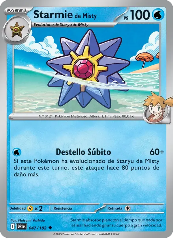Starmie de Misty — Rivales Predestinados 47 Spanish Pokémon card