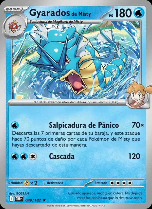 Gyarados de Misty — Rivales Predestinados 49 Spanish Pokémon card