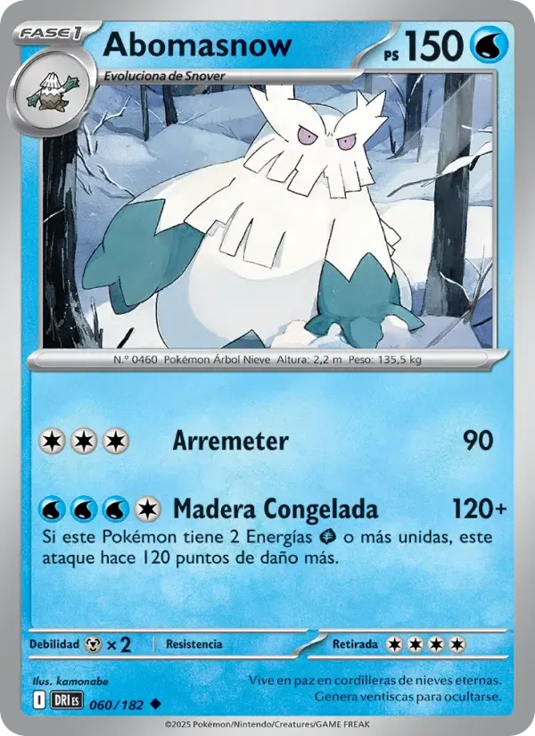 Abomasnow — Rivales Predestinados 60 Spanish Pokémon card