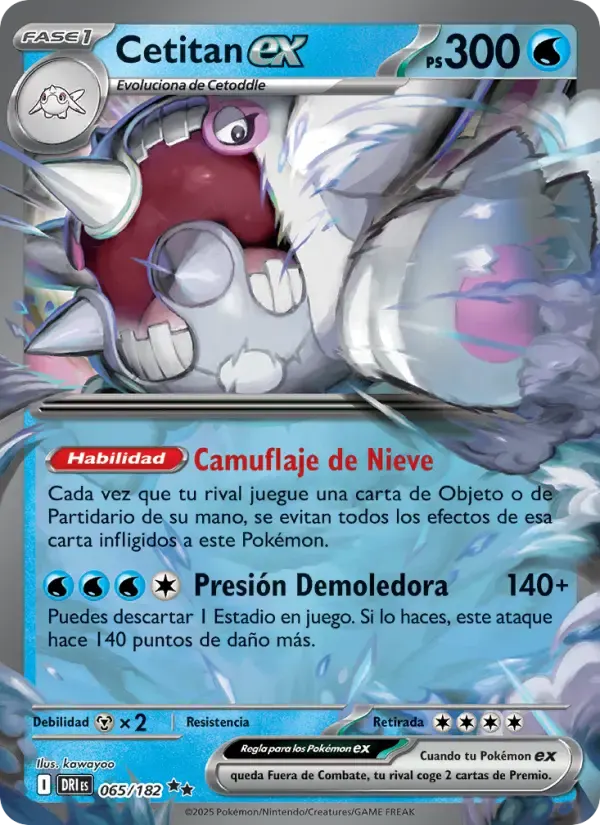 Cetitan ex — Rivales Predestinados 65 Spanish Pokémon card
