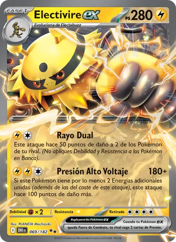 Electivire ex — Rivales Predestinados 69 Spanish Pokémon card