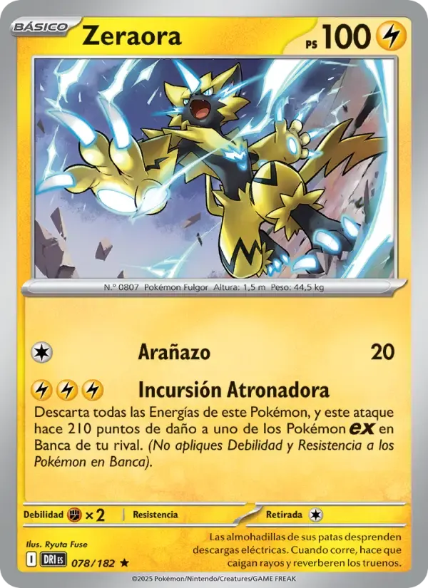 Zeraora — Rivales Predestinados 78 Spanish Pokémon card