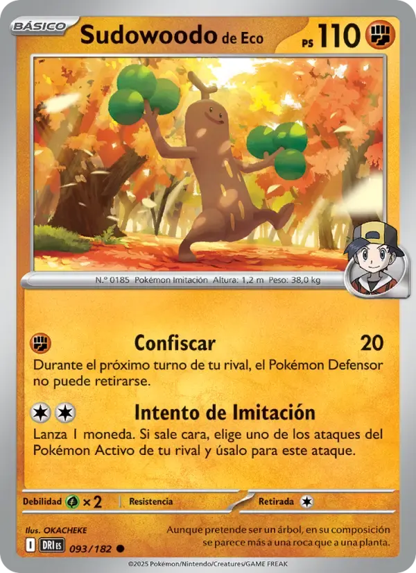 Sudowoodo de Eco — Rivales Predestinados 93 Spanish Pokémon card