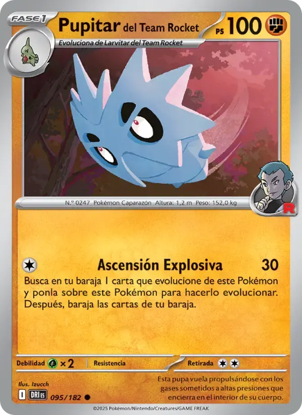 Pupitar del Team Rocket — Rivales Predestinados 95 Spanish Pokémon card