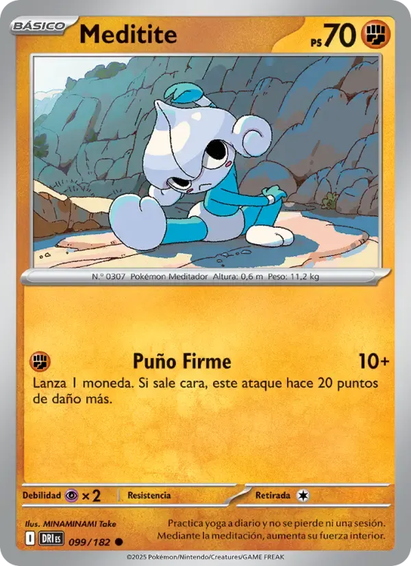Meditite — Rivales Predestinados 99 Spanish Pokémon card