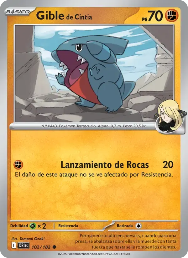 Gible de Cintia — Rivales Predestinados 102 Spanish Pokémon card