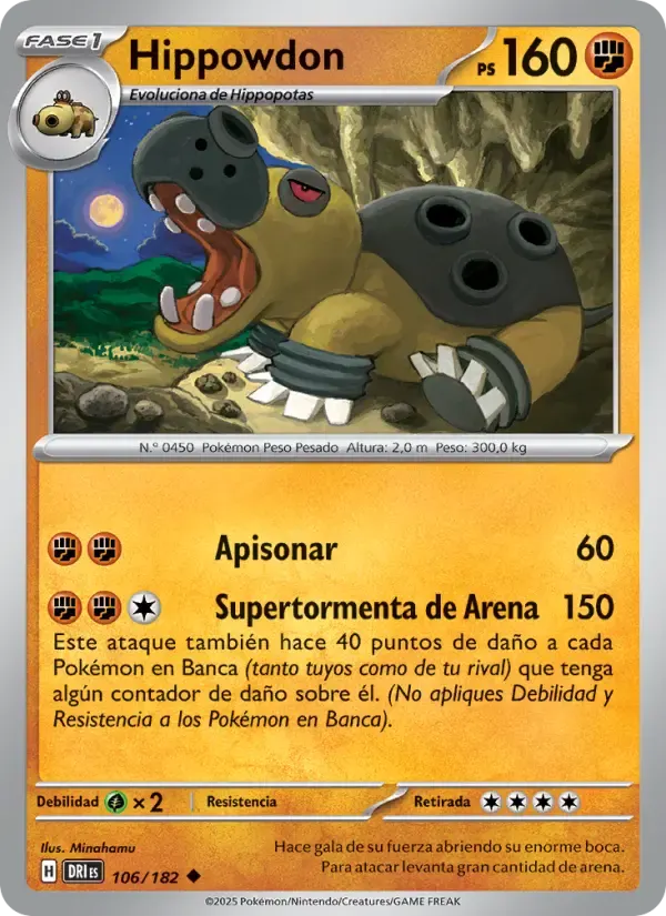 Hippowdon — Rivales Predestinados 106 Spanish Pokémon card