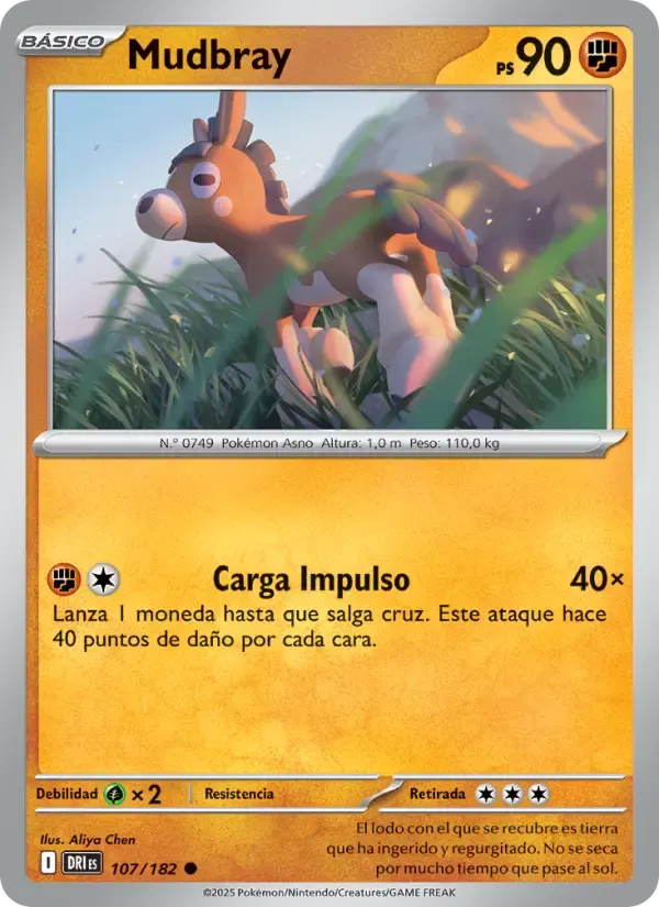 Mudbray — Rivales Predestinados 107 Spanish Pokémon card