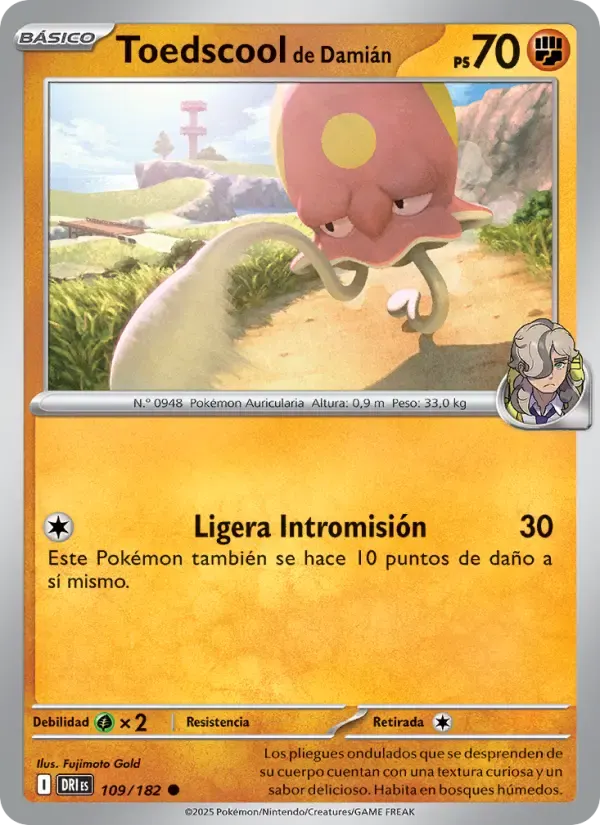 Toedscool de Damián — Rivales Predestinados 109 Spanish Pokémon card