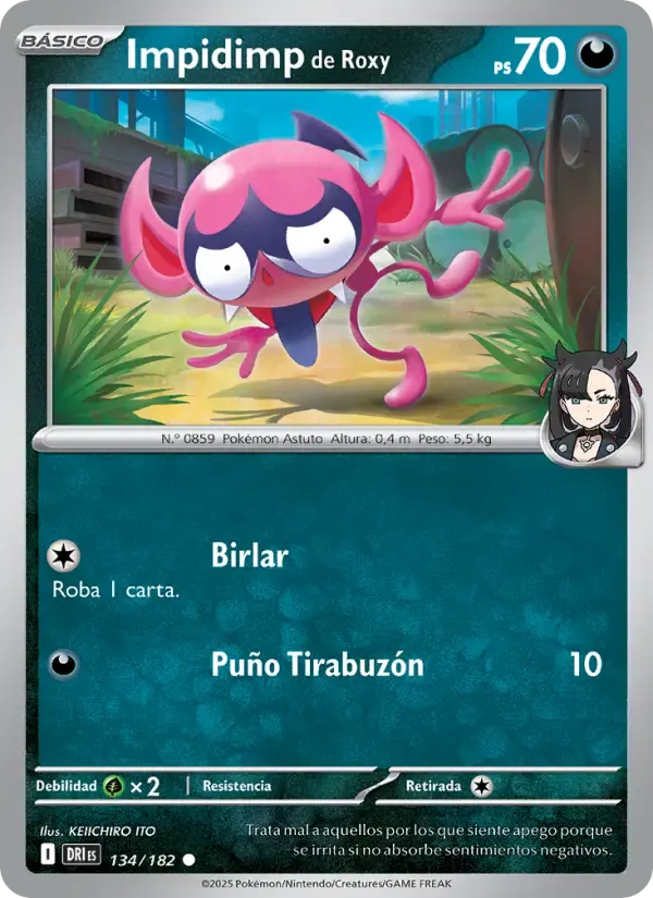 Impidimp de Roxy — Rivales Predestinados 134 Spanish Pokémon card